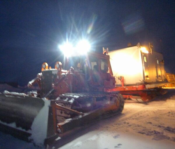 Generator van being hitched up for traverse