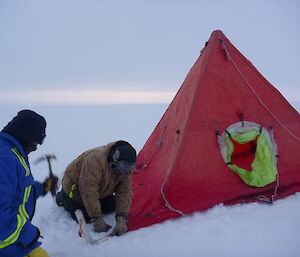 Polar tents being erected