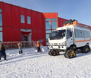 Bus departs with winter crew