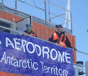 Staff await arrival of aircraft