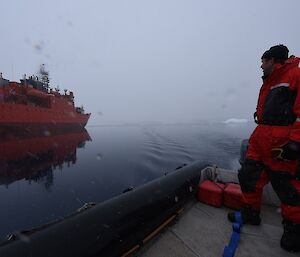 IRB escort to farewell the ship and her captain