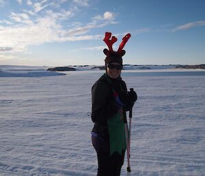 Expeditioner skiing Christmas day