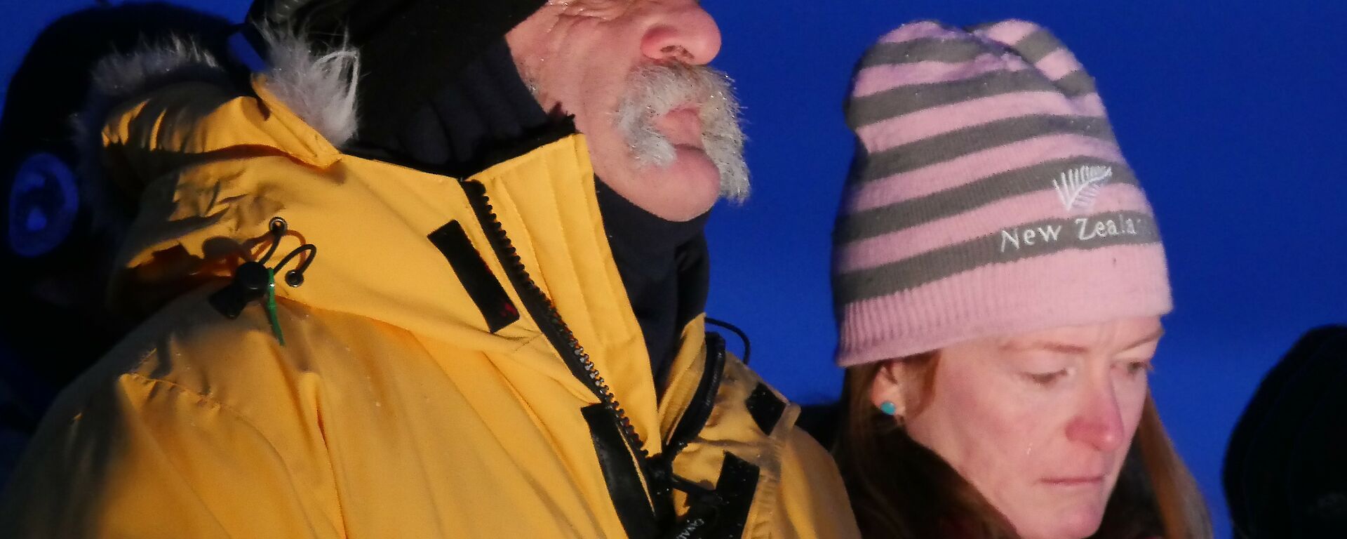 Steve and Donna, both from New Zealand standing side by side at the dawn service.