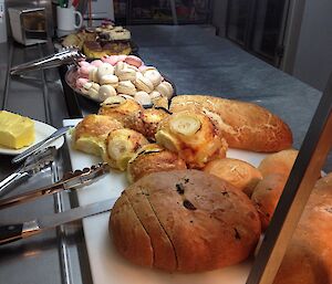 Selection of food served up ready for morning tea.