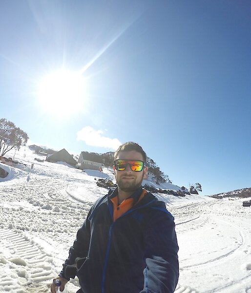Nate at the Perisher ski fields for the groomer familiarisation course