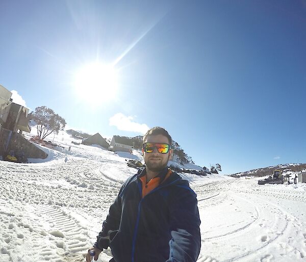 Nate at the Perisher ski fields for the groomer familiarisation course