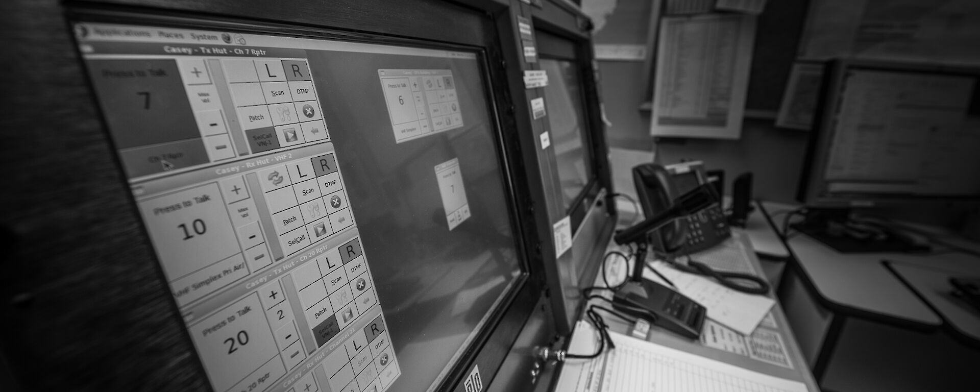 A radio operator’s console at Casey Station