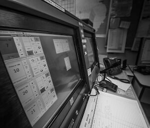 A radio operator’s console at Casey Station