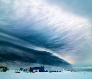 Ominous dark clouds form above Casey Station