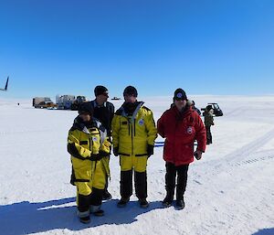 The Governor General on the ground at Wilkins Airfield.