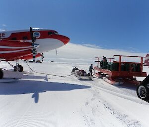 An aircraft is refueled at Casey Skiway