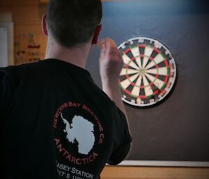 An expeditioner has shot at darts