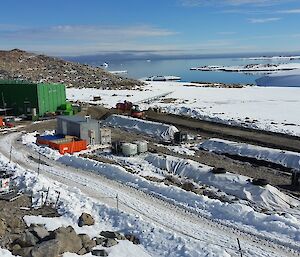 A view of the remediation site showing the bio piles