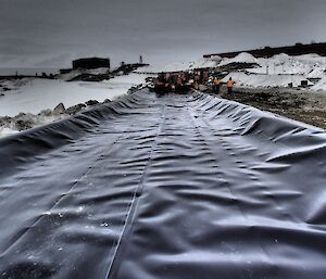 A bio pile ready to receive contaminated soil