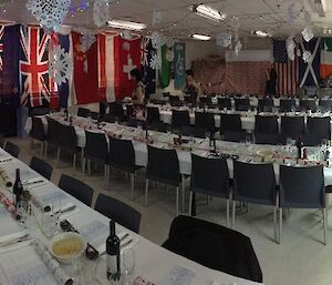 The Casey mess room is made up for Christmas dinner