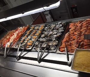 Seafood awaits in the bay maree before Christmas dinner