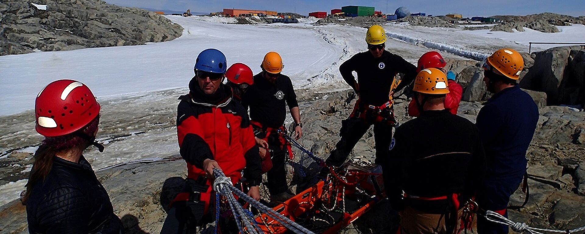 Expeditioners do rope work as part of SAR Training