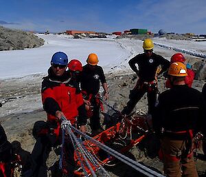 Expeditioners do rope work as part of SAR Training