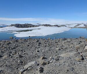 A melt lake at Casey station