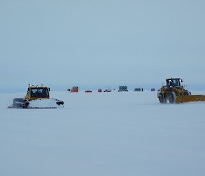 Machinery working on Wilkins runway