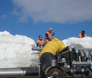 Tradespersons dig out some of the Casey site services