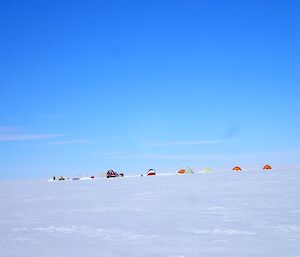 The Traverse camp is set up with the tents in the distance