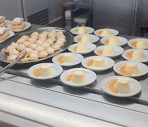 Desserts prepared for a formal dinner