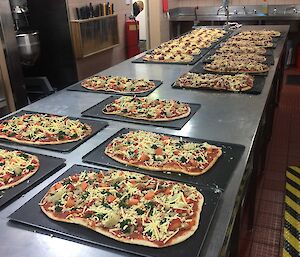 Pizzas made in the Casey kitchen