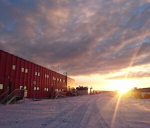 Sunsetting beside the Red Shed