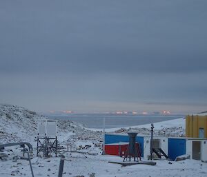 View of the met instruments against a snowy backdrop