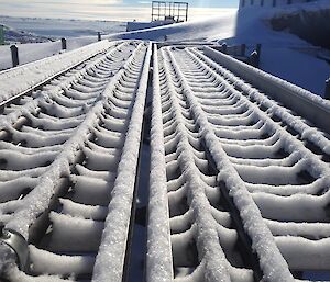 snow build up on cable trays comming out of the power house
