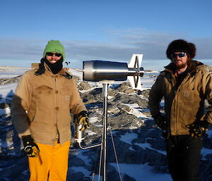 Clint and Steve with air sampler