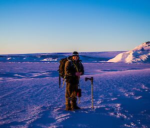 Mat standing on sea ice