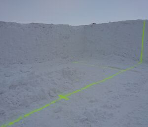 Square shape in snow