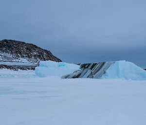 A picture of a stripey iceberg