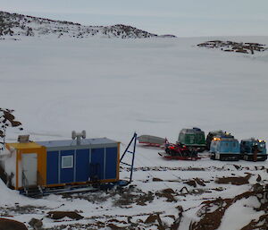 Browning Hut and two Hägglunds