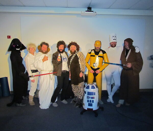 People dressed as characters from Star Wars.