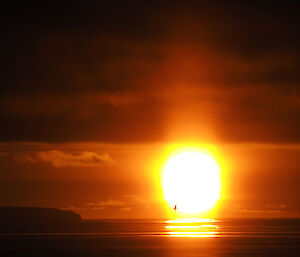 Sunset reflecting over the ocean