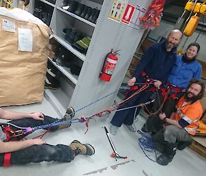 Four expeditions testing out climbing rope in building
