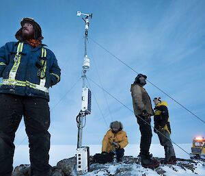 Expeditioners standing on Nunataks