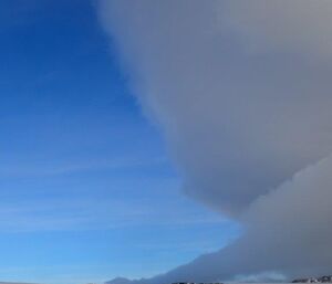 Cloud rolling off the plateau towards Wilkes.