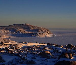 View over sea ice from Robbo’s Hut.