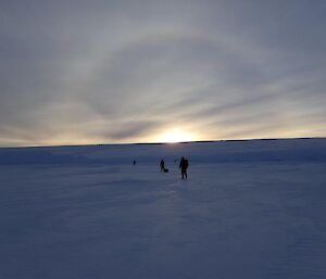 Some expeditioners on the sea ice.