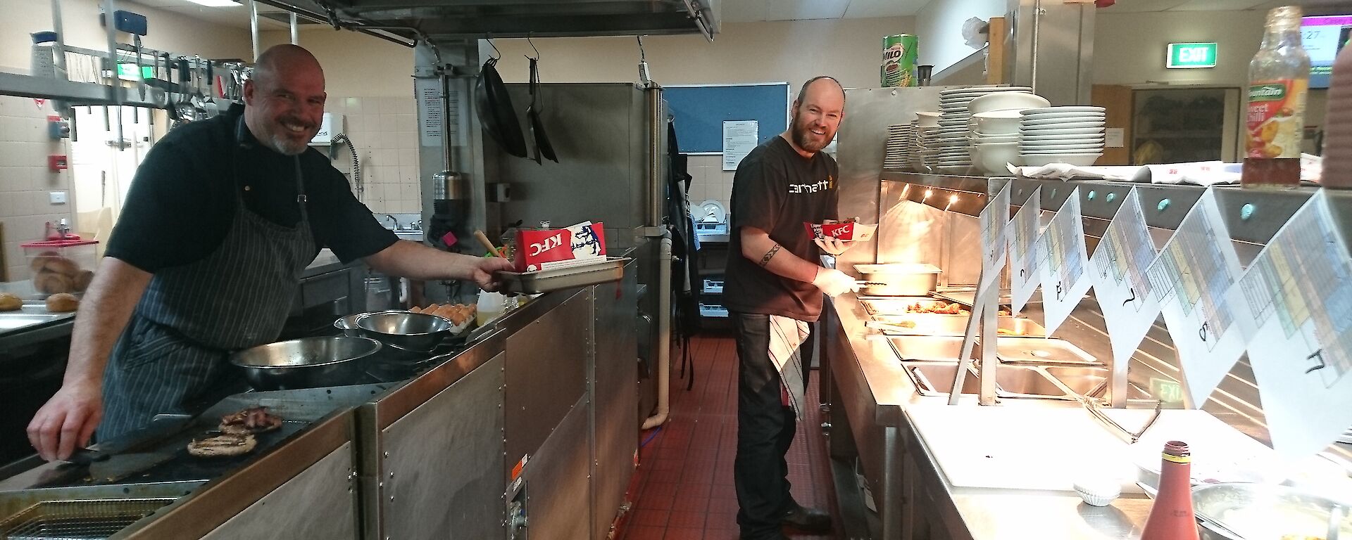 Splinters takeaway — a view of the kitchen ready to provide meals.