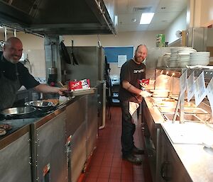 Splinters takeaway — a view of the kitchen ready to provide meals.