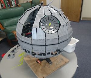 Lego Death Star construction.