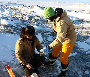 Clint and Muscles out at the sampling station.