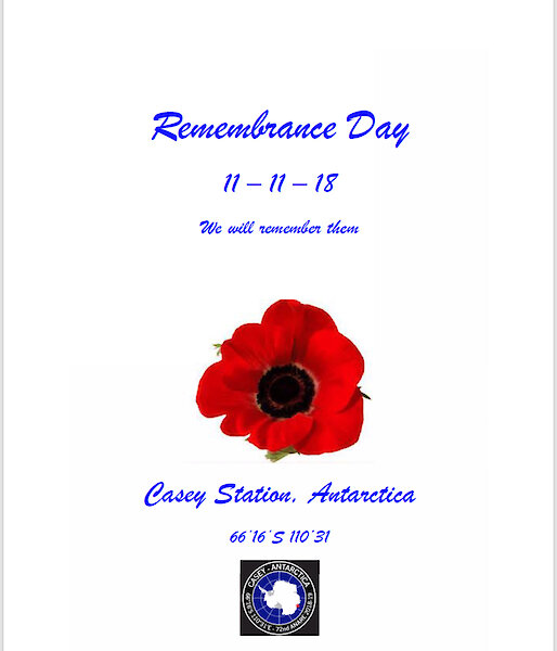 A photo of the pamphlet of Casey’s Remembrance Day Ceremony