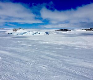 Ice cliffs on a sunny day