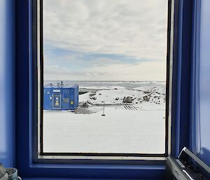 Looking out the window from the comms office over the bay